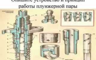 Из чего состоит плунжерная пара тнвд