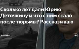 Сколько дали юрию деточкину в берегись автомобиля