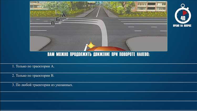 Допустимая траектория разворота на перекрёстке с круговым движением