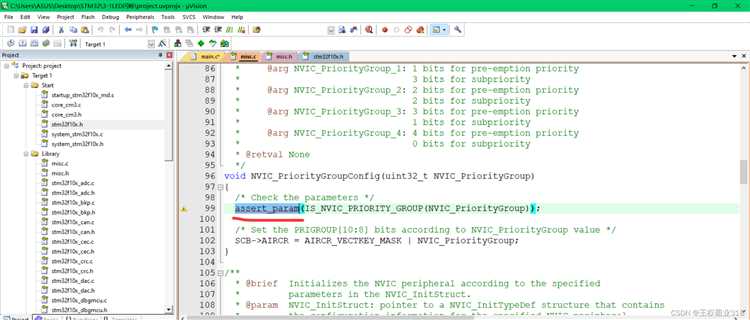 Assert param stm32 что это