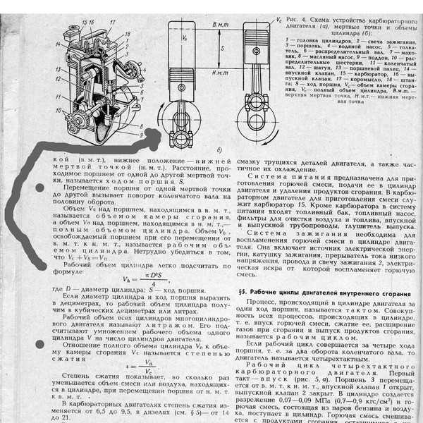 Как определить объем камеры сгорания цилиндра двигателя
